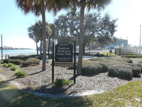 Bayshore Boulevard Linear Park gardens along Tampa's waterfront